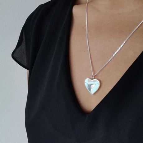 Corazón de plata de Ley 925