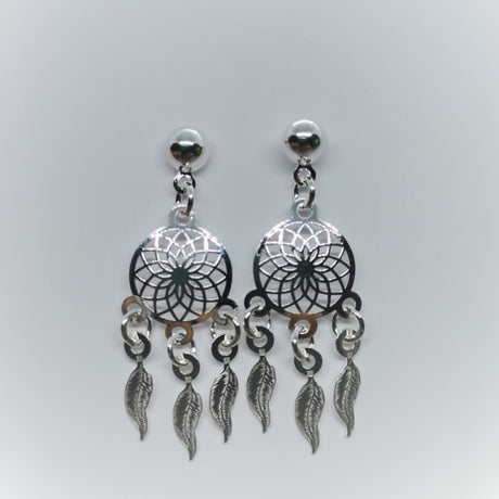 Cadena, colgante y aretes atrapasueños